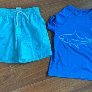 EUC Boys size 5 Caribbean Joe 2-piece swim set.